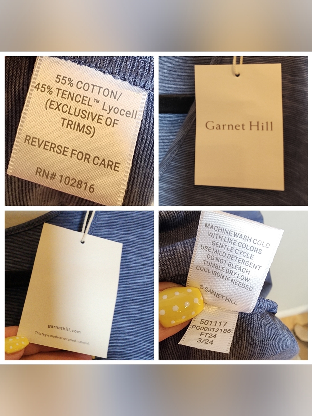 NWT Garnet Hill Blue Oasis Knit Cocoon Gown House Dress Lounge Women's Size XL - Picture 4 of 16